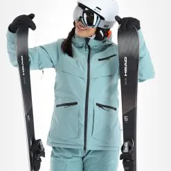 2117 Of Sweden, Nyhem Skijacke Damen Dark Mint Grün -Icepeak Geschaft 2117 of sweden nyhem aa jas gevoerd dames dark mint groen 222117x105v1 BI 05