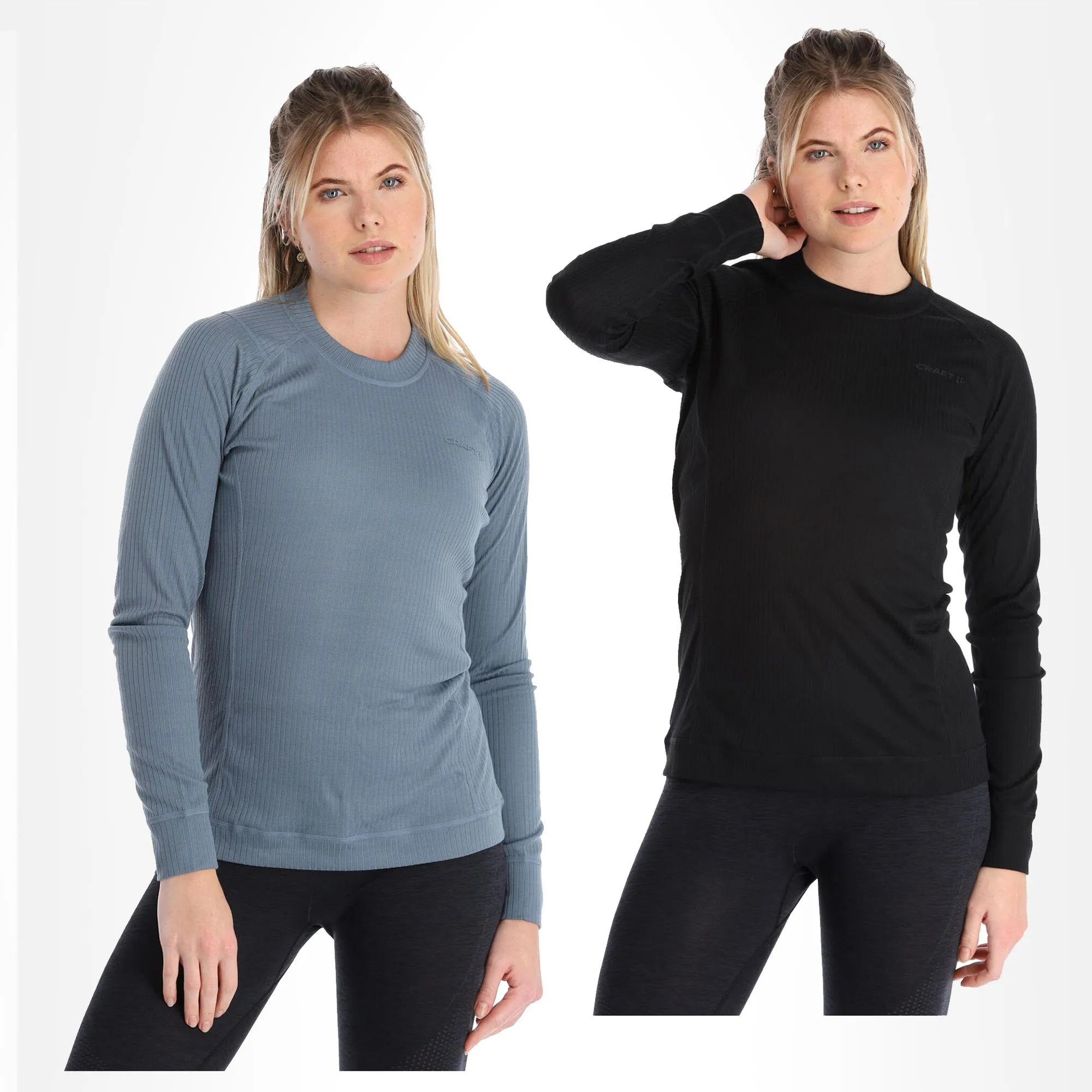 Craft, Core 2-Pack Baselayer Tops Thermoshirt Damen Flow Blau, Schwarz 3 Craft, Core 2-Pack Baselayer Tops Thermoshirt Damen Flow Blau, Schwarz