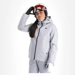 4F, Kudn001 Skijacke Damen Cold Light Melange Grau -Icepeak Geschaft 4f kudn001 aa jas gevoerd dames cold light melange grijs 224fxxx101v1 BI 04