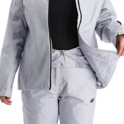 4F, Kudn001 Skijacke Damen Cold Light Melange Grau -Icepeak Geschaft 4f kudn001 aa jas gevoerd dames cold light melange grijs 224fxxx101v1 BI 09
