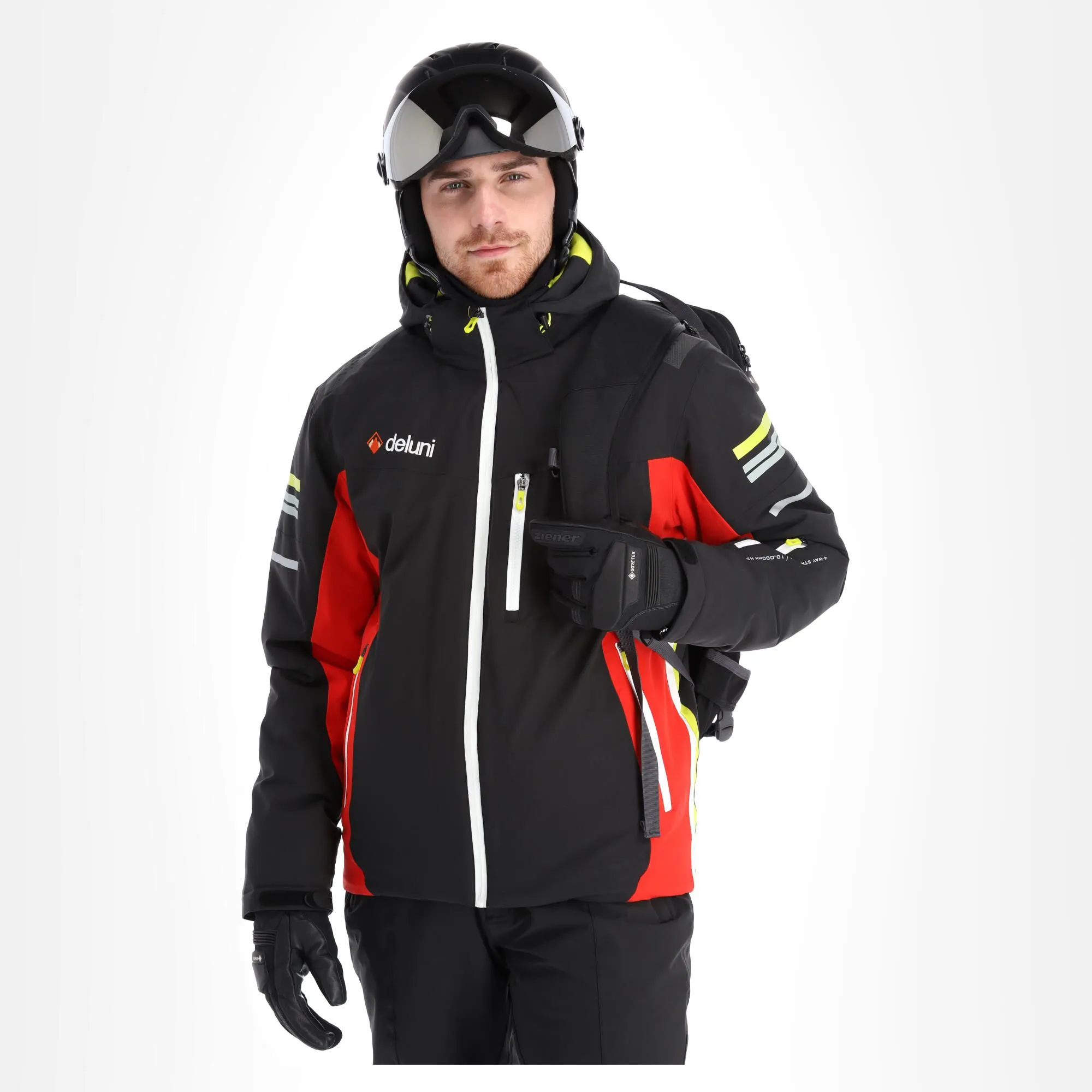 Deluni, Challenger 3 Skijacke Herren Rot/schwarz 4 Deluni, Challenger 3 Skijacke Herren Rot/schwarz – Bild 2