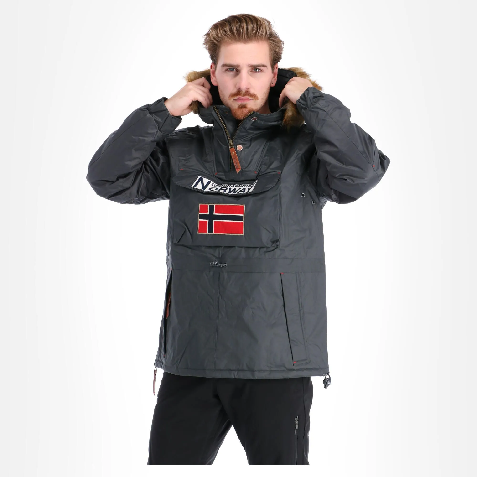Geographical Norway, Barman Men 068 Bs2 Winter Anorak Herren Dark Grau 4 Geographical Norway, Barman Men 068 Bs2 Winter Anorak Herren Dark Grau – Bild 2