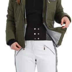 Almgwand, Stongerhohe Skijacke Damen Olive Grau, Grün -Icepeak Geschaft almgwand stongerhohe aa jas gevoerd dames olive grijs groen 22almgw117v3 BI 09
