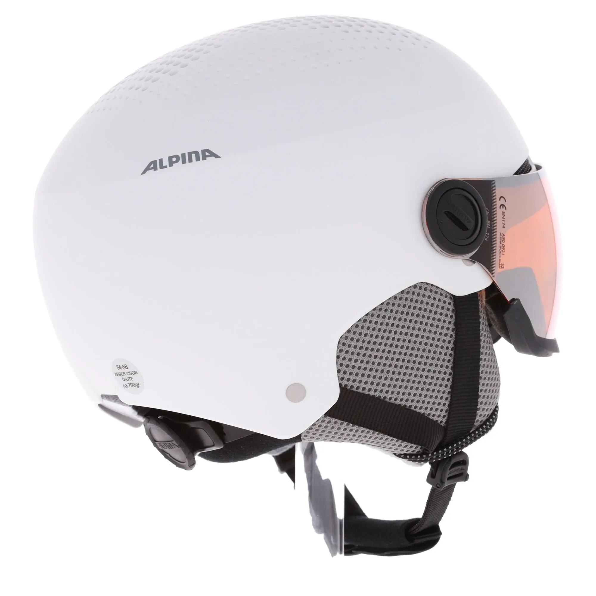 Alpina, Arber Visor Q Lite Skihelm Mit Visier Unisex Matt Weiß 6 Alpina, Arber Visor Q Lite Skihelm Mit Visier Unisex Matt Weiß – Bild 4
