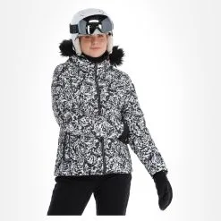 Dare2b, Glamorize III Skijacke Damen Leopard Fusion Print Schwarz, Weiß -Icepeak Geschaft dare2b glamorize iii aa jas gevoerd dames leopard fusion print 22dare2159v4 BI 04