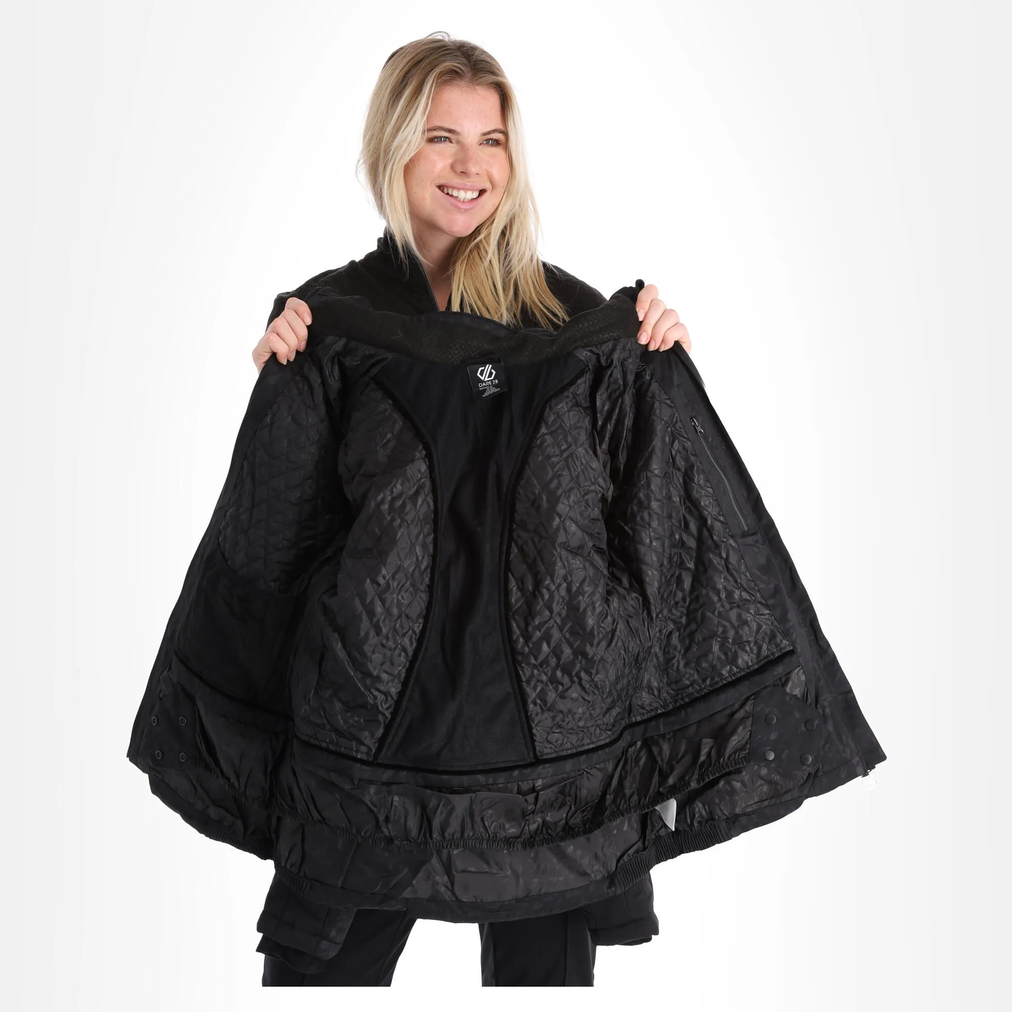 Dare2b, Prestige II Skijacke Damen Cire Petal Print Schwarz 8 Dare2b, Prestige II Skijacke Damen Cire Petal Print Schwarz – Bild 6