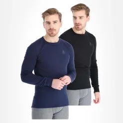 Odlo, Active Warm 2 Pack Thermoshirt 2-pack Herren Diving Blau, Schwarz