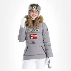 Geographical Norway, Belinda Lady New 001 + Bs Winter Anorak Damen Grau -Icepeak Geschaft geographical norway belinda new 001 bs aa jas gevoerd dames grijs AA21geo108b BI 02