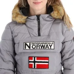 Geographical Norway, Belinda Lady New 001 + Bs Winter Anorak Damen Grau -Icepeak Geschaft geographical norway belinda new 001 bs aa jas gevoerd dames grijs AA21geo108b BI 06