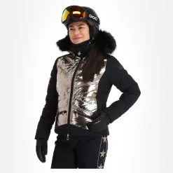 High Society, Harper Skijacke Damen Caramel Braun, Schwarz -Icepeak Geschaft high society ski jacket aa jas gevoerd dames caramel bruin zwart 22highs101v2 BI 02