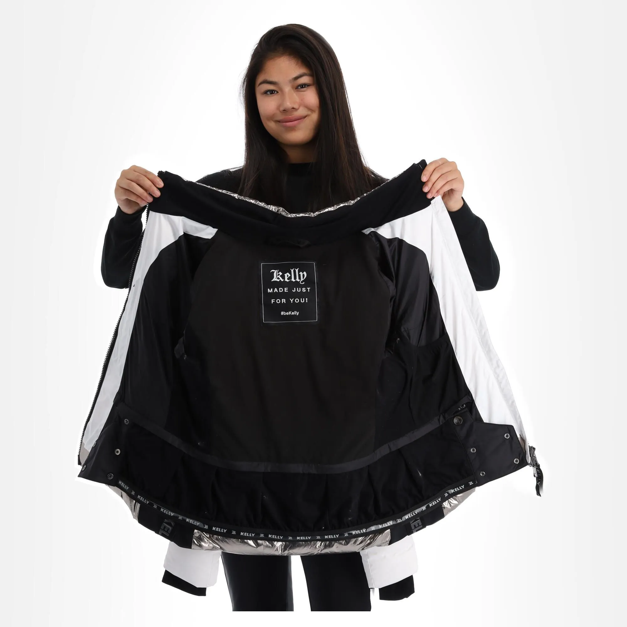 Kelly, Down Jacket Skijacke Damen Stone Weiß 8 Kelly, Down Jacket Skijacke Damen Stone Weiß – Bild 6