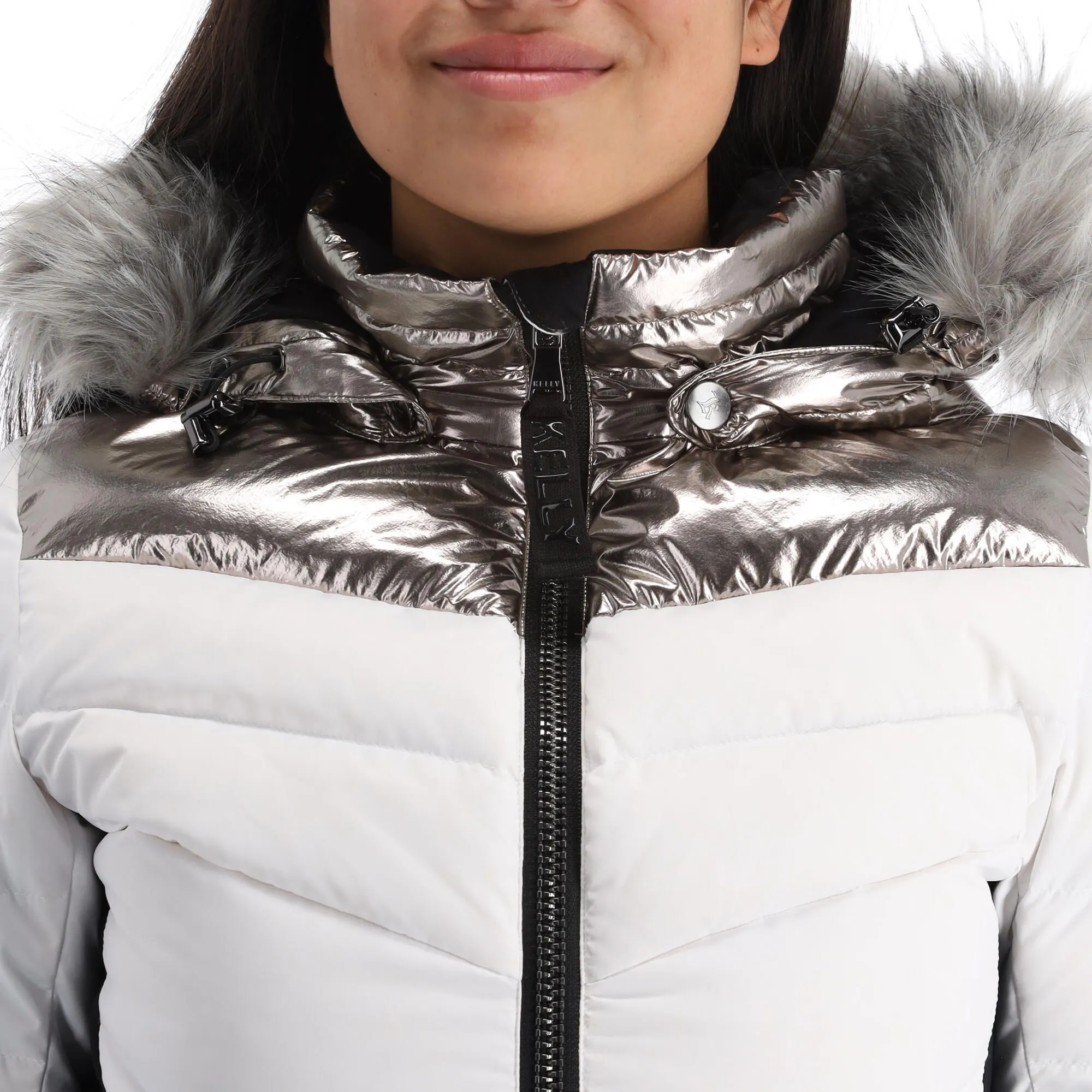 Kelly, Down Jacket Skijacke Damen Stone Weiß 9 Kelly, Down Jacket Skijacke Damen Stone Weiß – Bild 7