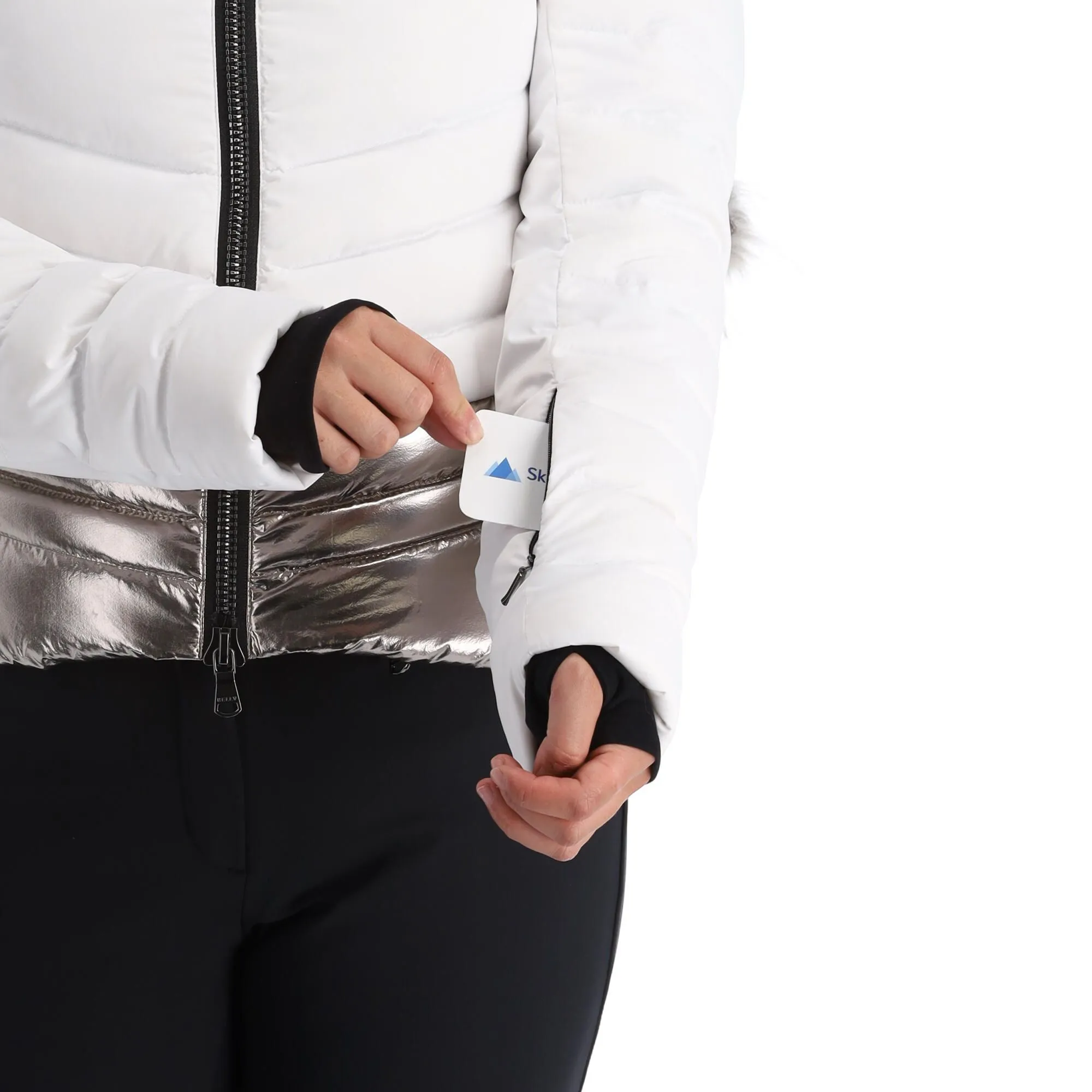 Kelly, Down Jacket Skijacke Damen Stone Weiß 10 Kelly, Down Jacket Skijacke Damen Stone Weiß – Bild 8