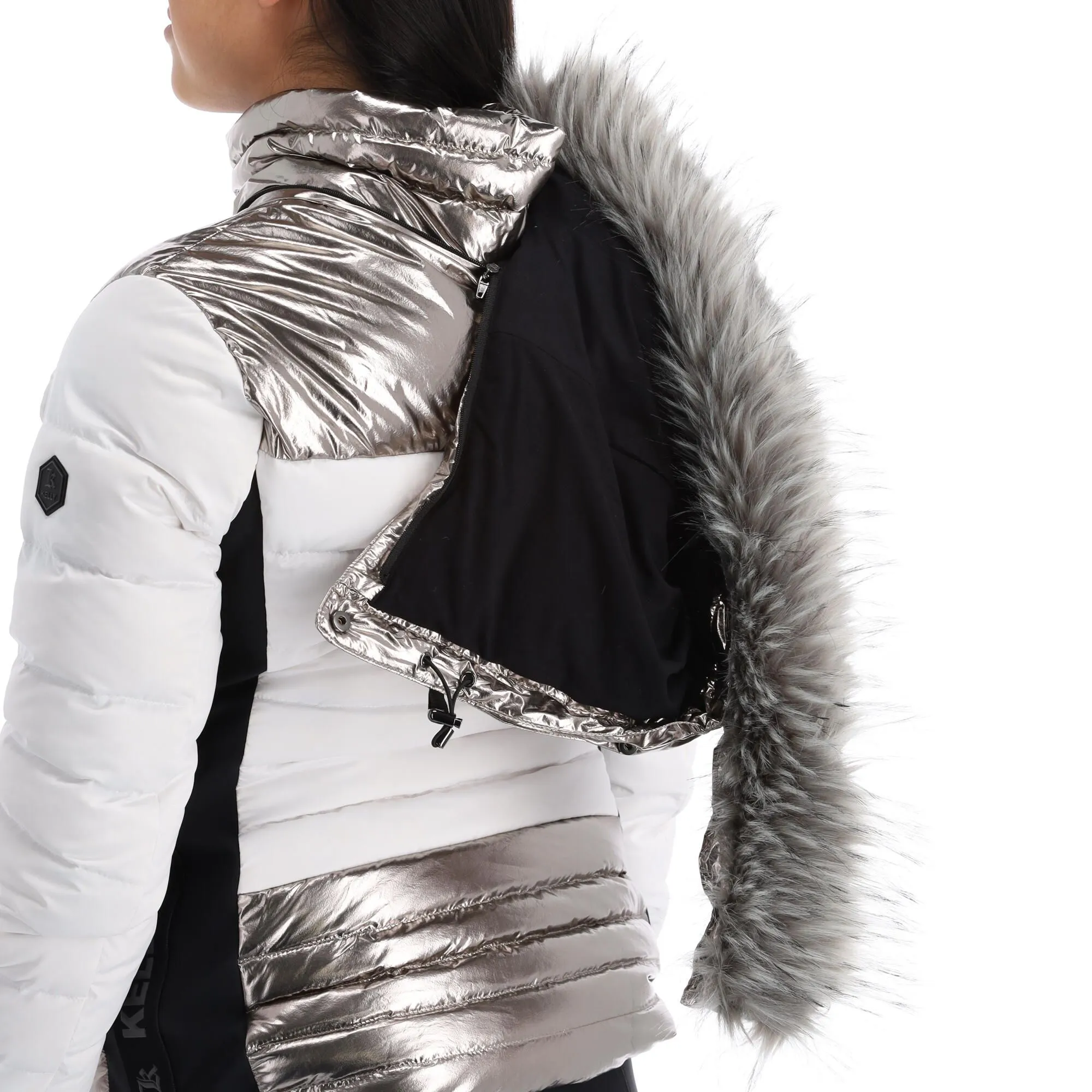 Kelly, Down Jacket Skijacke Damen Stone Weiß 14 Kelly, Down Jacket Skijacke Damen Stone Weiß – Bild 12