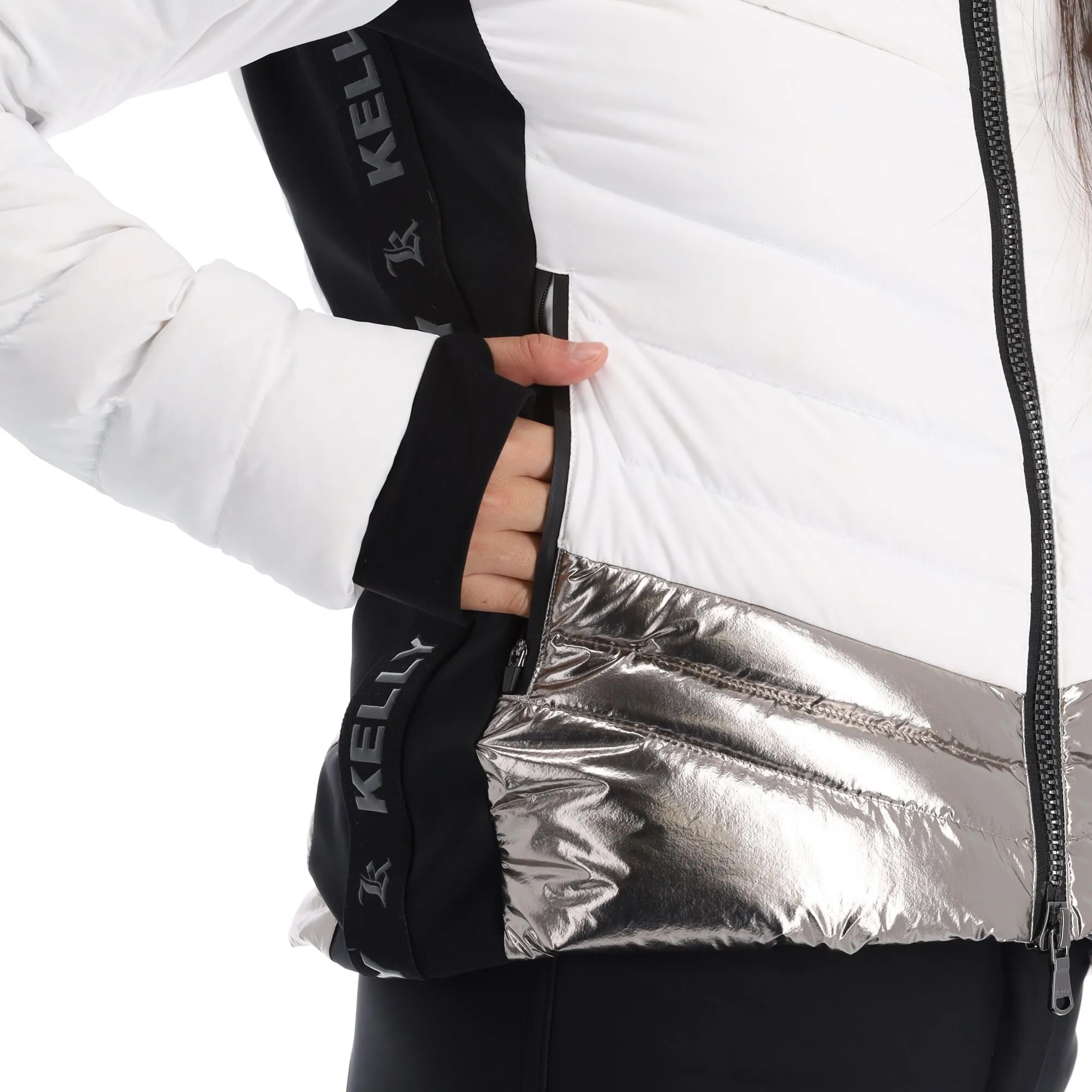 Kelly, Down Jacket Skijacke Damen Stone Weiß 15 Kelly, Down Jacket Skijacke Damen Stone Weiß – Bild 13