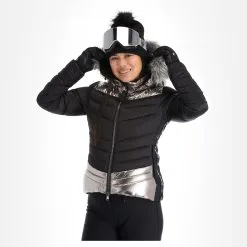 Kelly, Down Jacket Skijacke Damen Stone Schwarz -Icepeak Geschaft kelly down jacket aa jas gevoerd dames stone zwart 22kelly101v1 BI 04