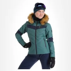 Kilpi, Alisia-W Skijacke Übergröße Damen Dark Grün -Icepeak Geschaft kilpi alisia w aa jas gevoerd plus size dames dark groen 22kilpi126v1 BI 04