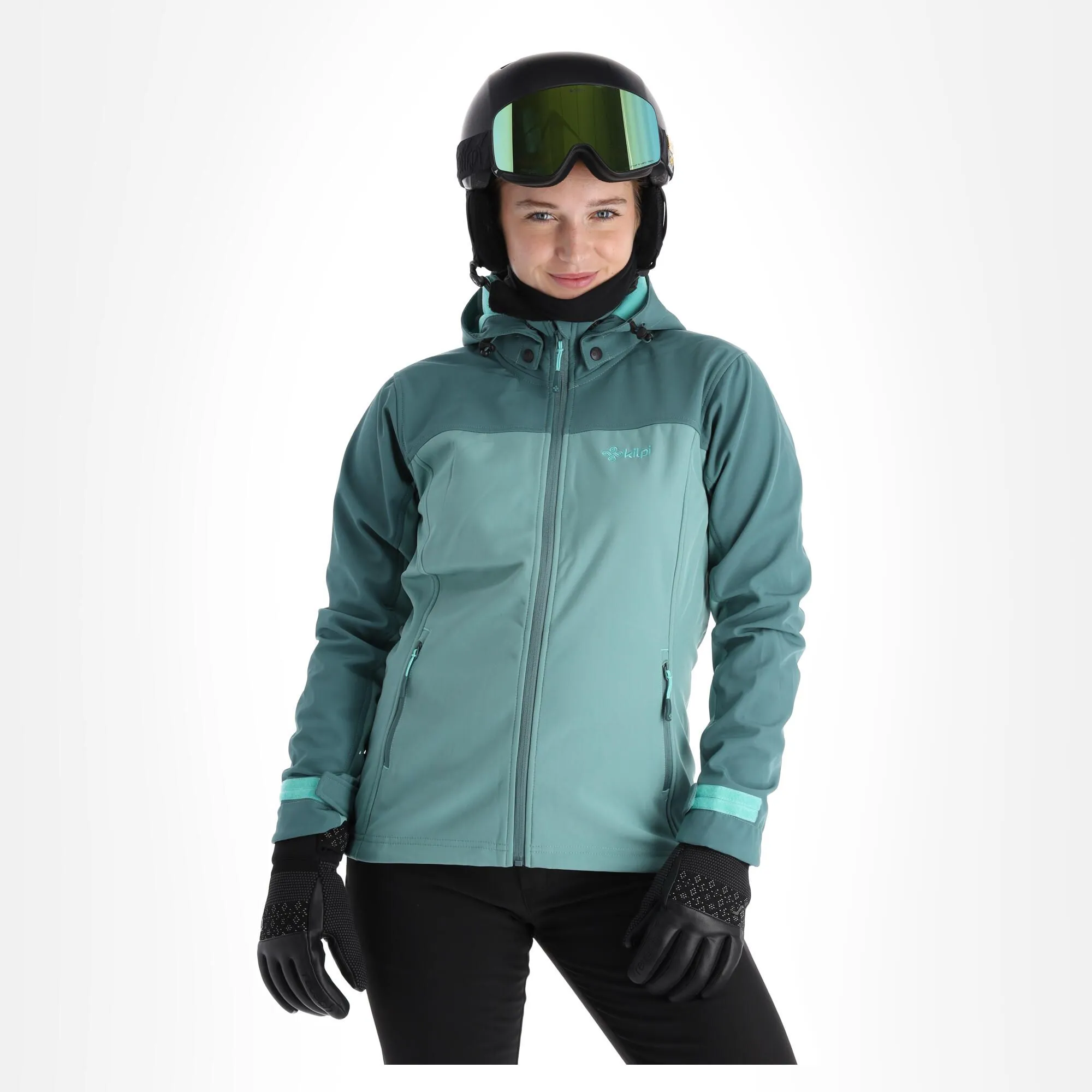 Kilpi, Ravia-W Softshell Skijacke Damen Dark Grün 4 Kilpi, Ravia-W Softshell Skijacke Damen Dark Grün – Bild 2