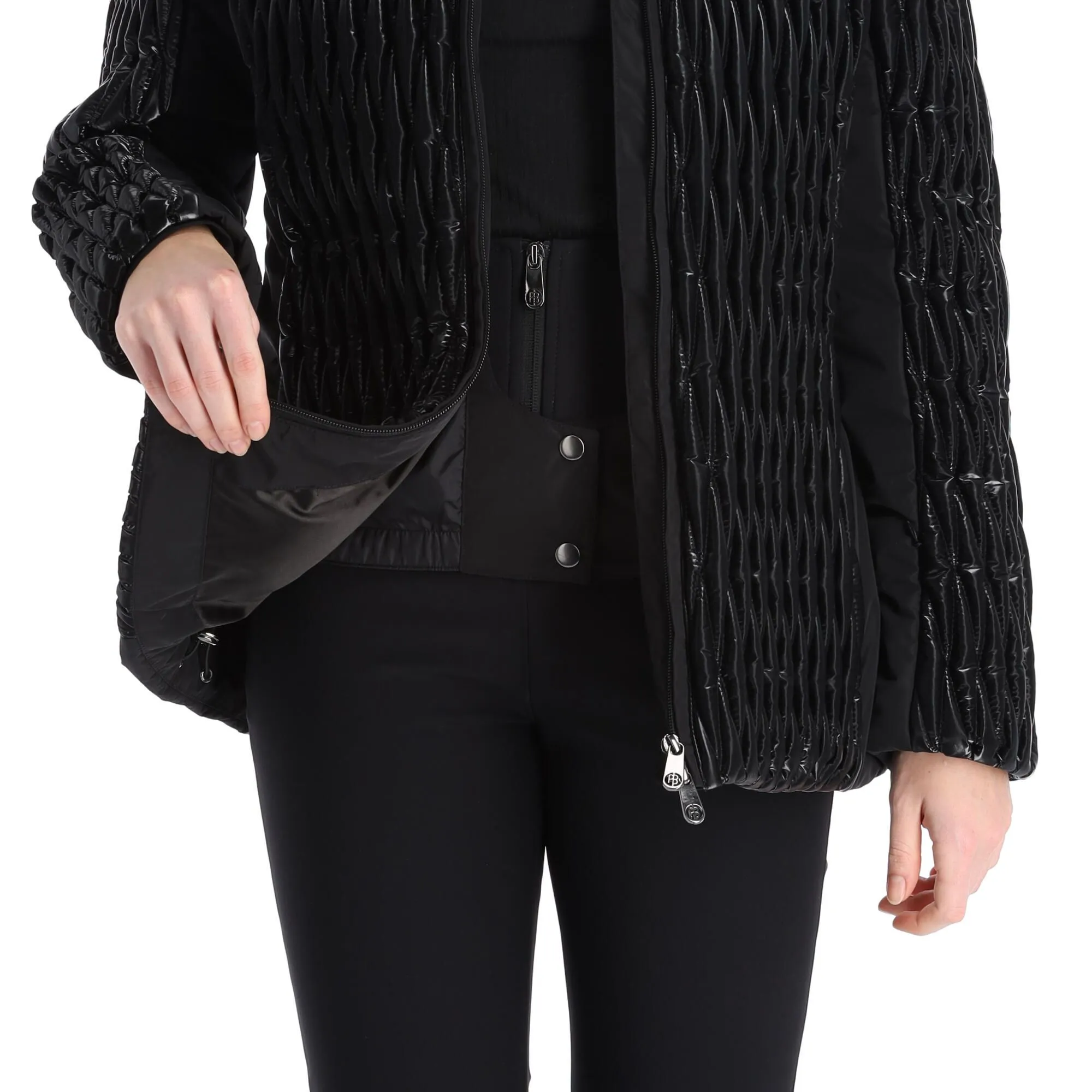 Poivre Blanc, Hybrid Ski Jacket Skijacke Damen Glow Schwarz 13 Poivre Blanc, Hybrid Ski Jacket Skijacke Damen Glow Schwarz – Bild 11