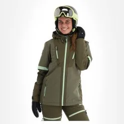 Rehall, Evy-R Skijacke Damen Dusty Olive Grün -Icepeak Geschaft rehall evy r aa jas gevoerd dames dusty olive groen 22rehal139v1 BI 02