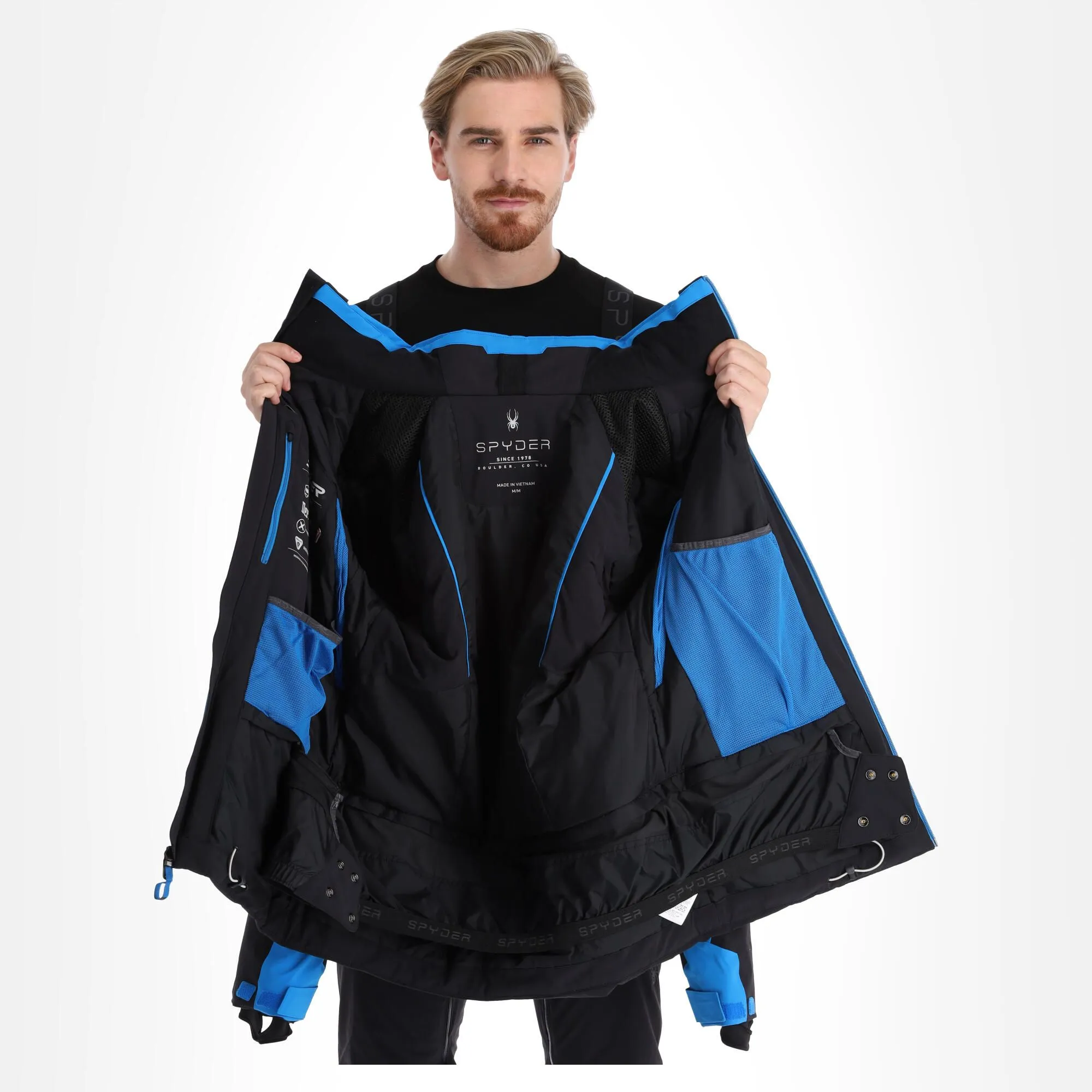 Spyder, Leader Skijacke Herren Blau, Schwarz 8 Spyder, Leader Skijacke Herren Blau, Schwarz – Bild 6