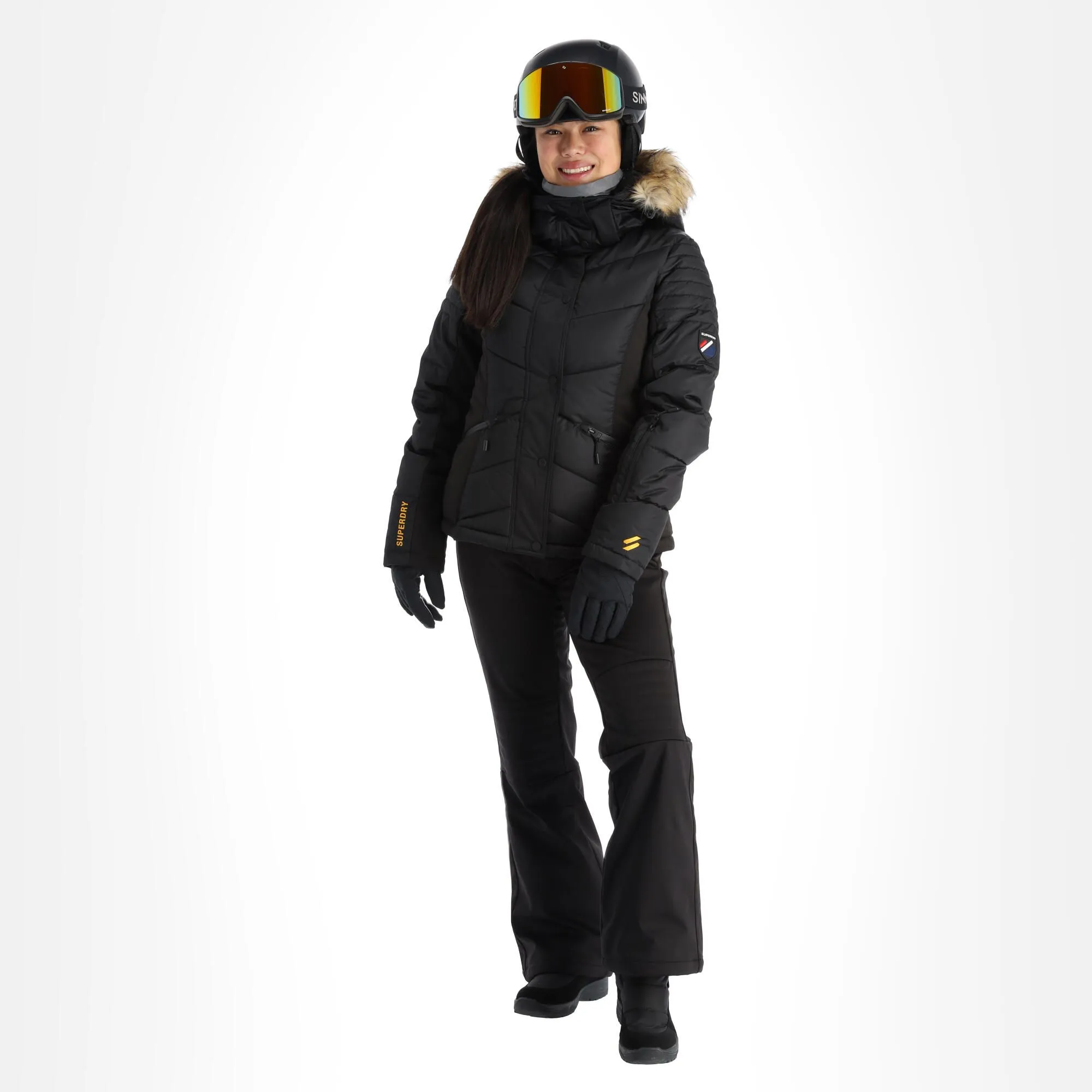 Superdry, Snow Luxe Puffer Skijacke Damen Schwarz 3 Superdry, Snow Luxe Puffer Skijacke Damen Schwarz