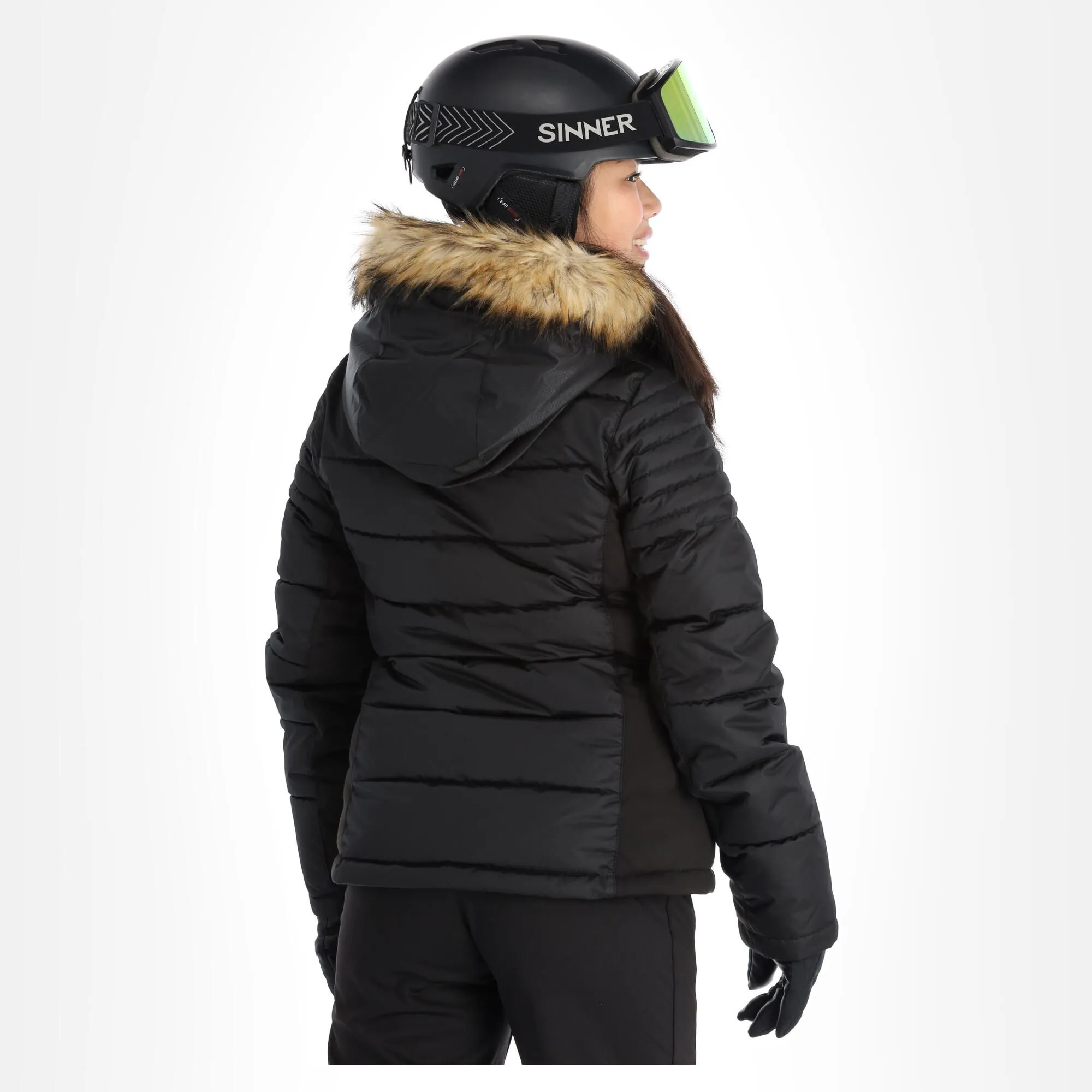 Superdry, Snow Luxe Puffer Skijacke Damen Schwarz 5 Superdry, Snow Luxe Puffer Skijacke Damen Schwarz – Bild 3