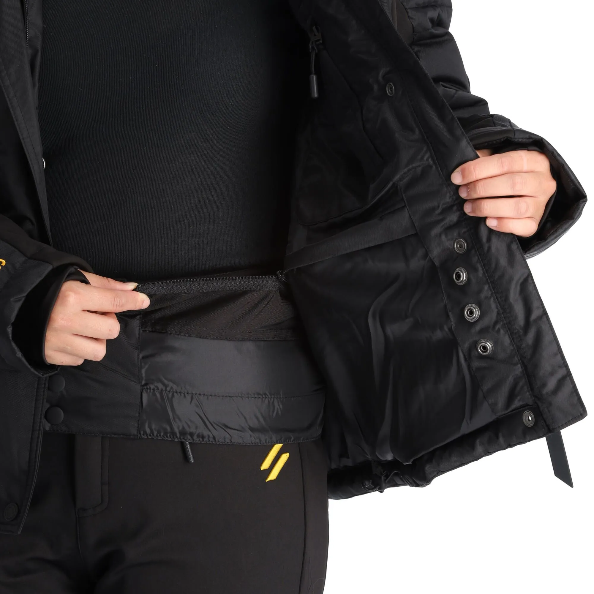 Superdry, Snow Luxe Puffer Skijacke Damen Schwarz 12 Superdry, Snow Luxe Puffer Skijacke Damen Schwarz – Bild 10